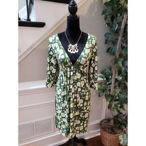 Uncle Frank Women's Size M Green Floral Print Dress Polyester Spandex Casual